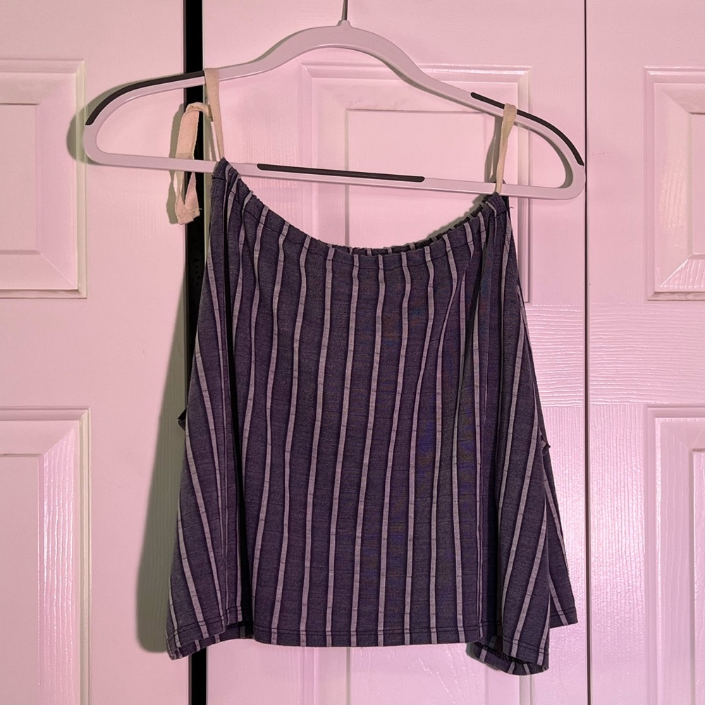 Blue striped tank top